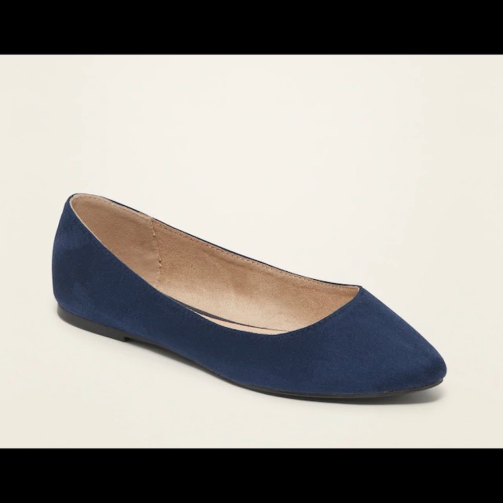Faux-Suede Pointy Ballet Flats for Women